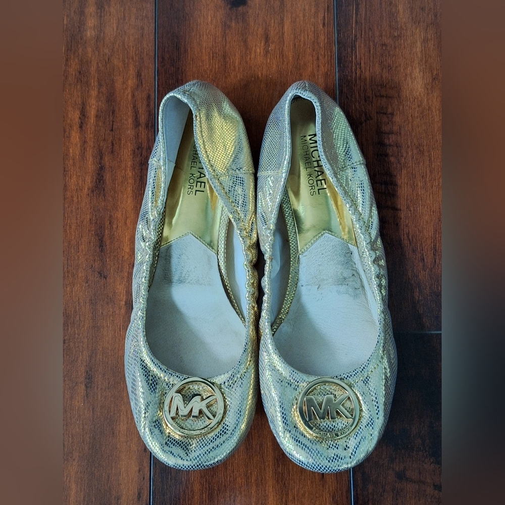 Michael Kors Fulton Python-Embossed Ballet Flats … - image 3